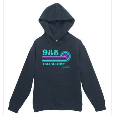 988 Suicide Prevention Mental Health Awareness Retro Teal Urban Pullover Hoodie