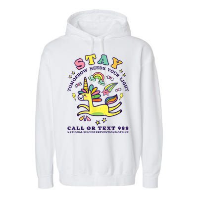 988 Suicide Prevention Tomorrow Needs You Retro Garment-Dyed Fleece Hoodie