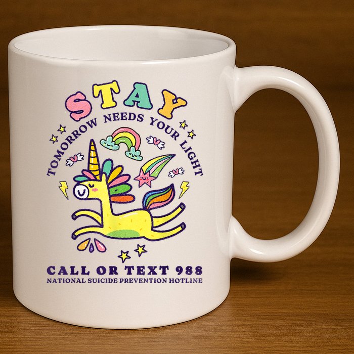 988 Suicide Prevention Tomorrow Needs You Retro 11oz C Handle Ceramic Mug