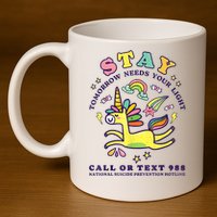 988 Suicide Prevention Tomorrow Needs You Retro 11oz C Handle Ceramic Mug