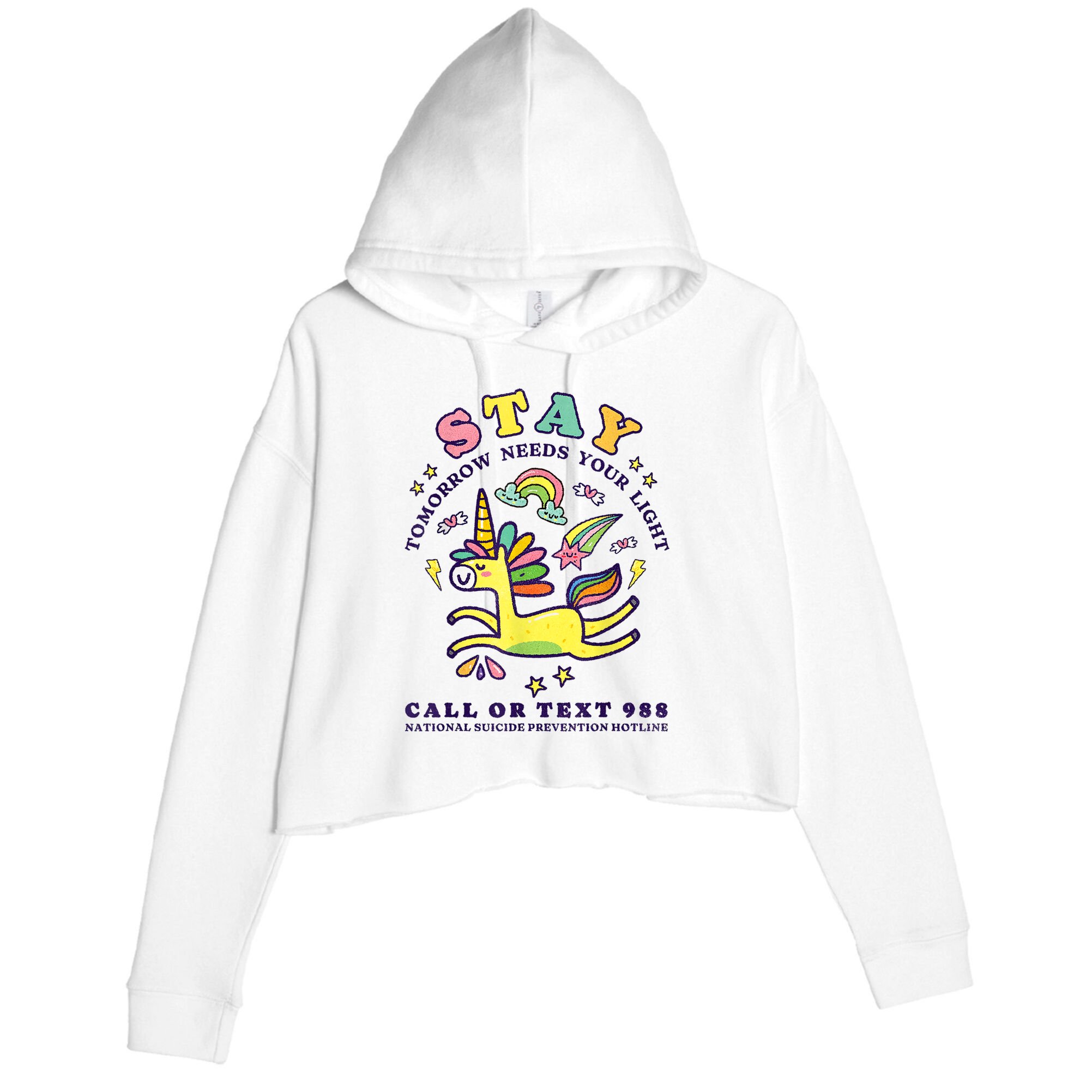 988 Suicide Prevention Tomorrow Needs You Retro Crop Fleece Hoodie