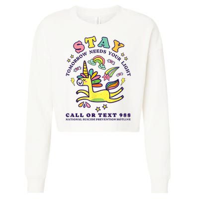 988 Suicide Prevention Tomorrow Needs You Retro Cropped Pullover Crew