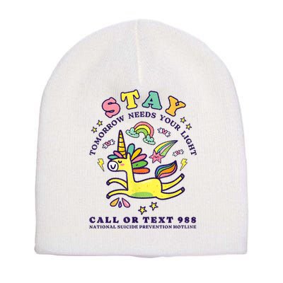 988 Suicide Prevention Tomorrow Needs You Retro Short Acrylic Beanie