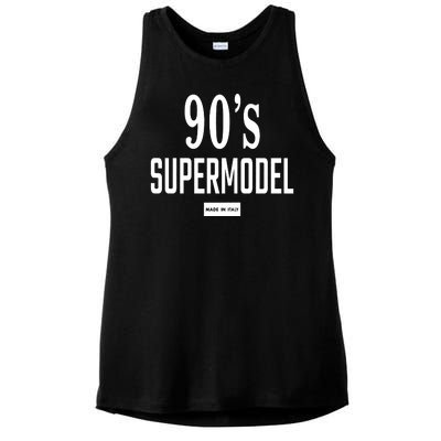 90S Supermodel Super Model Made In Italy Ladies PosiCharge Tri-Blend Wicking Tank