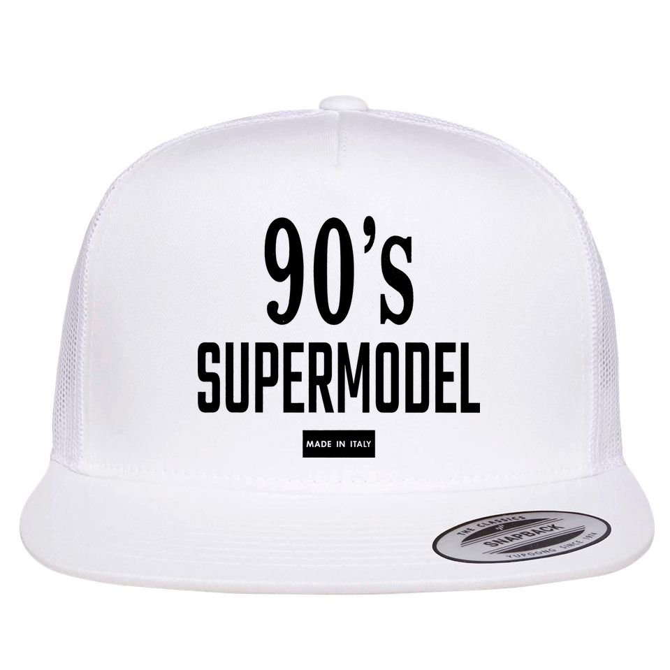90S Supermodel Super Model Made In Italy Flat Bill Trucker Hat
