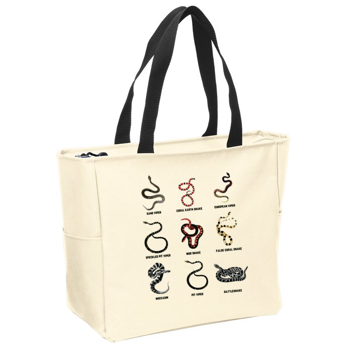 9 Snakes Snake Lover Men Snake Snake Zip Tote Bag