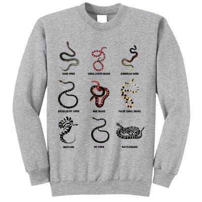 9 Snakes Snake Lover Men Snake Snake Tall Sweatshirt