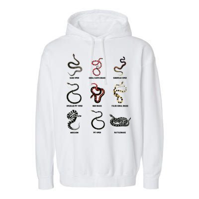 9 Snakes Snake Lover Men Snake Snake Garment-Dyed Fleece Hoodie