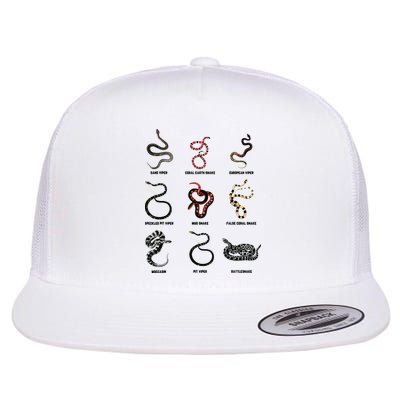 9 Snakes Snake Lover Men Snake Snake Flat Bill Trucker Hat