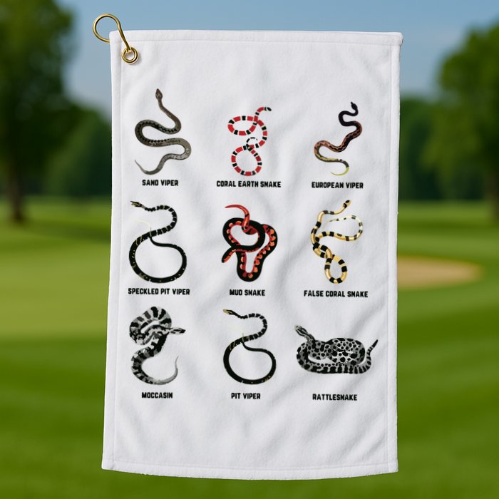 9 Snakes Snake Lover Men Snake Snake Golf Towel