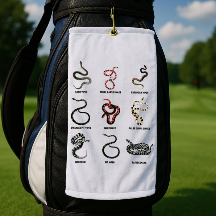 9 Snakes Snake Lover Men Snake Snake Golf Towel
