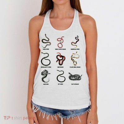 9 Snakes Snake Lover Men Snake Snake Women's Knotted Racerback Tank