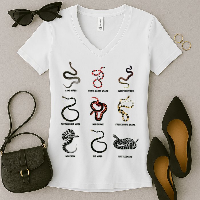 9 Snakes Snake Lover Men Snake Snake Women's V-Neck T-Shirt