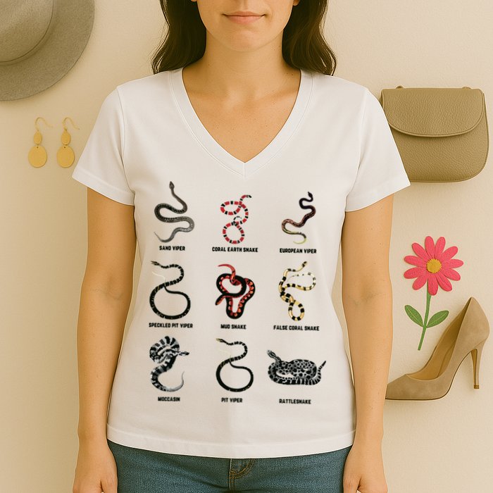 9 Snakes Snake Lover Men Snake Snake Women's V-Neck T-Shirt