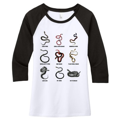 9 Snakes Snake Lover Men Snake Snake Women's Tri-Blend 3/4-Sleeve Raglan Shirt