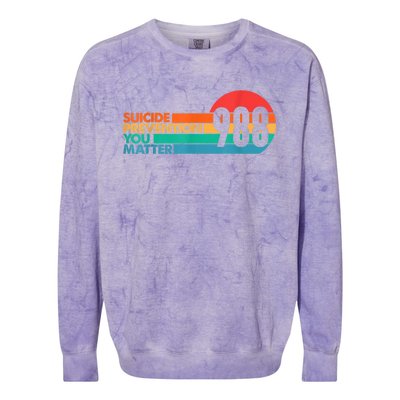 988 Shirt Suicide Prevention Lifeline 988 Awareness 988 Colorblast Crewneck Sweatshirt