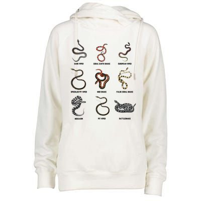 9 Snakes Snake Lover Snake Snake Womens Funnel Neck Pullover Hood