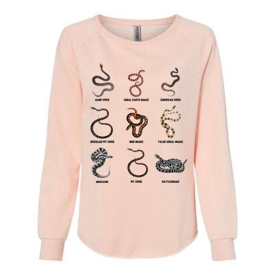 9 Snakes Snake Lover Snake Snake Womens California Wash Sweatshirt