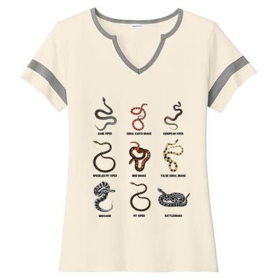 9 Snakes Snake Lover Snake Snake Ladies Halftime Notch Neck Tee