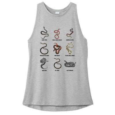 9 Snakes Snake Lover Snake Snake Ladies PosiCharge Tri-Blend Wicking Tank