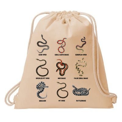 9 Snakes Snake Lover Snake Snake Drawstring Bag