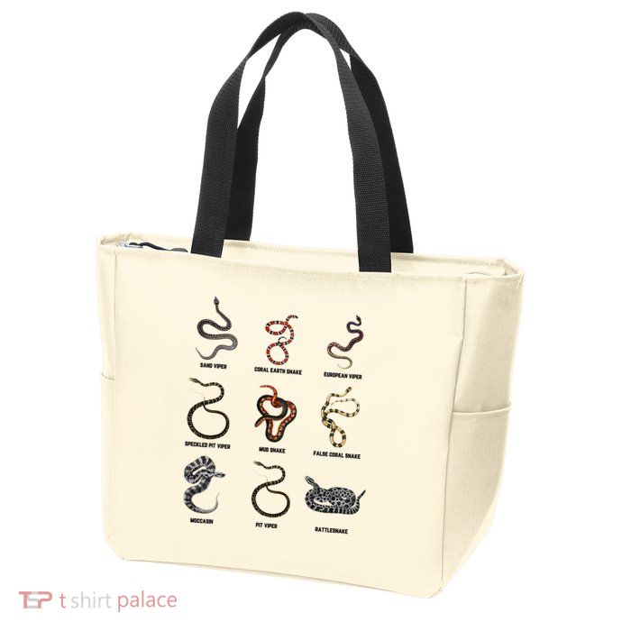 9 Snakes Snake Lover Snake Snake Zip Tote Bag