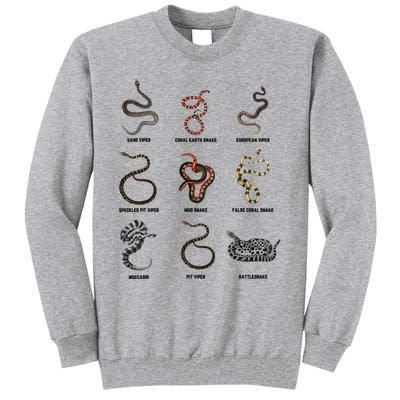 9 Snakes Snake Lover Snake Snake Tall Sweatshirt