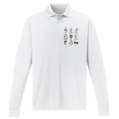 9 Snakes Snake Lover Snake Snake Performance Long Sleeve Polo