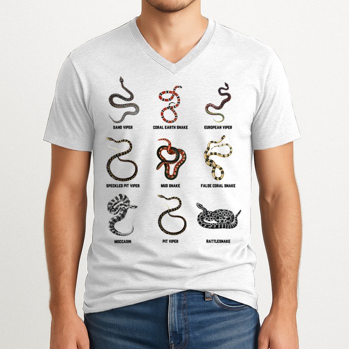 9 Snakes Snake Lover Snake Snake V-Neck T-Shirt