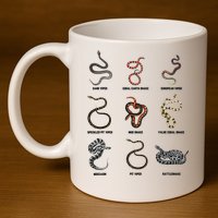 9 Snakes Snake Lover Snake Snake 11oz C Handle Ceramic Mug