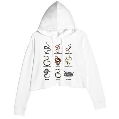 9 Snakes Snake Lover Snake Snake Crop Fleece Hoodie