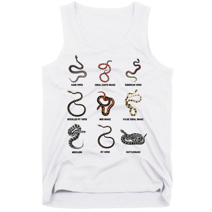 9 Snakes Snake Lover Snake Snake Tank Top