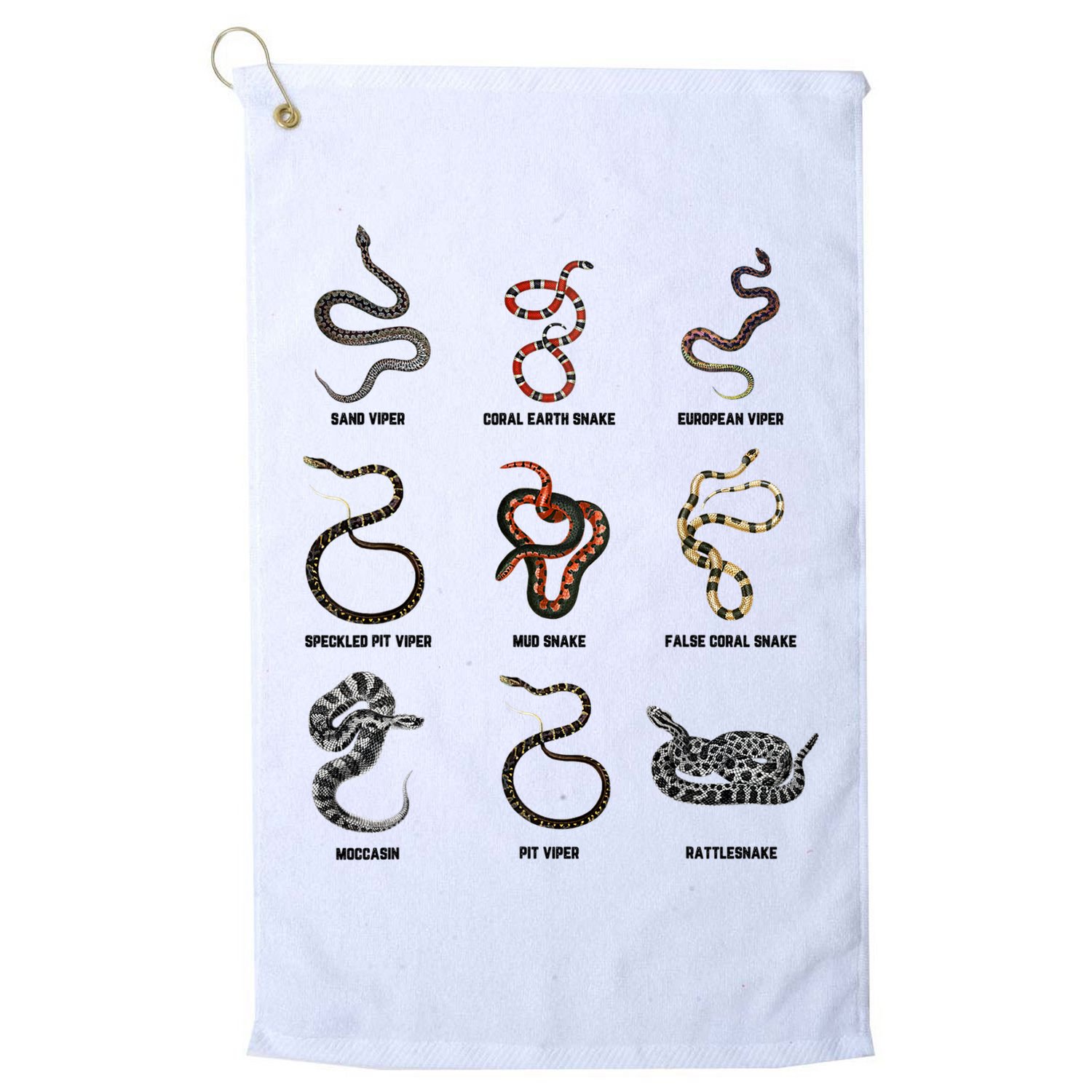 9 Snakes Snake Lover Snake Snake Golf Towel