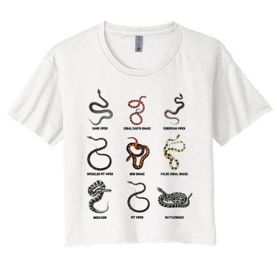 9 Snakes Snake Lover Snake Snake Women's Crop Top Tee