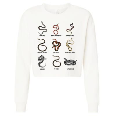 9 Snakes Snake Lover Snake Snake Cropped Pullover Crew