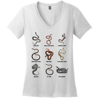 9 Snakes Snake Lover Snake Snake Women's V-Neck T-Shirt