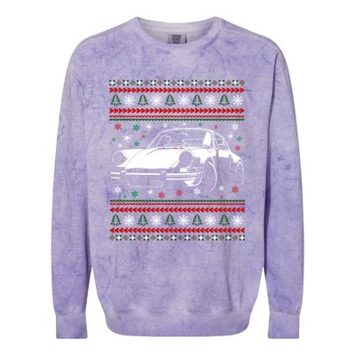 911 Silhouette Ugly Christmas Car Lover Funny Gift Colorblast Crewneck Sweatshirt