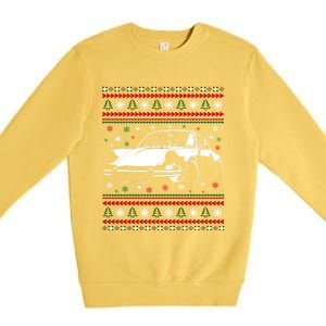 911 Silhouette Ugly Christmas Car Lover Funny Gift Premium Crewneck Sweatshirt