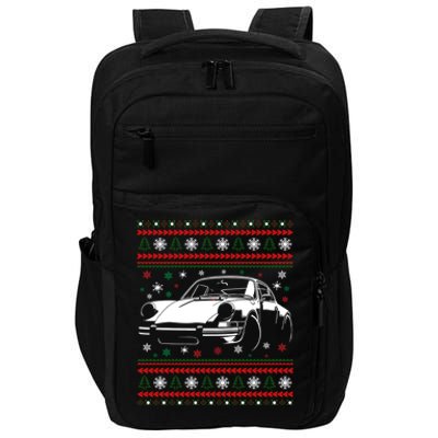 911 Silhouette Ugly Christmas Car Lover Funny Gift Impact Tech Backpack