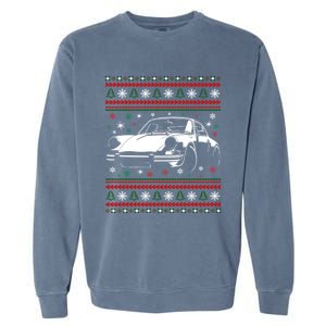 911 Silhouette Ugly Christmas Car Lover Funny Gift Garment-Dyed Sweatshirt