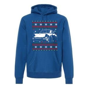 911 Silhouette Ugly Christmas Car Lover Funny Gift Premium Hoodie