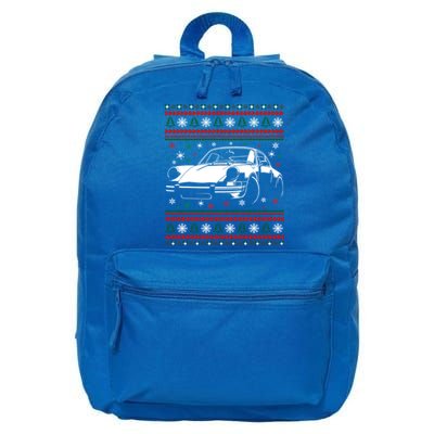 911 Silhouette Ugly Christmas Car Lover Funny Gift 16 in Basic Backpack