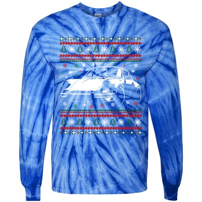 911 Silhouette Ugly Christmas Car Lover Funny Gift Tie-Dye Long Sleeve Shirt