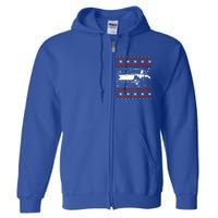 911 Silhouette Ugly Christmas Car Lover Funny Gift Full Zip Hoodie