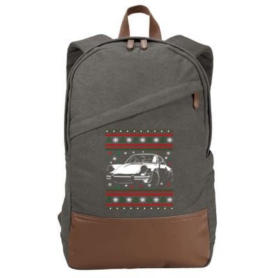 911 Silhouette Ugly Christmas Car Lover Funny Gift Cotton Canvas Backpack