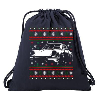 911 Silhouette Ugly Christmas Car Lover Funny Gift Drawstring Bag