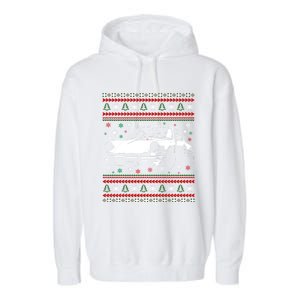 911 Silhouette Ugly Christmas Car Lover Funny Gift Garment-Dyed Fleece Hoodie