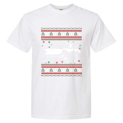 911 Silhouette Ugly Christmas Car Lover Funny Gift Garment-Dyed Heavyweight T-Shirt