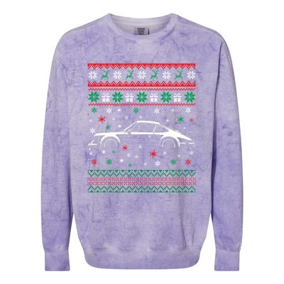 911 Silhouette Ugly Christmas Car Lover Funny Gift Cute Gift Colorblast Crewneck Sweatshirt