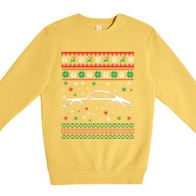 911 Silhouette Ugly Christmas Car Lover Funny Gift Cute Gift Premium Crewneck Sweatshirt